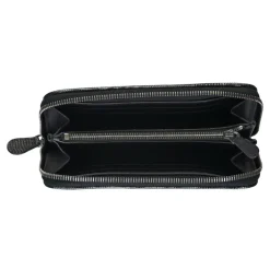 Genarbtes Leder Zip-Around Portemonnaie