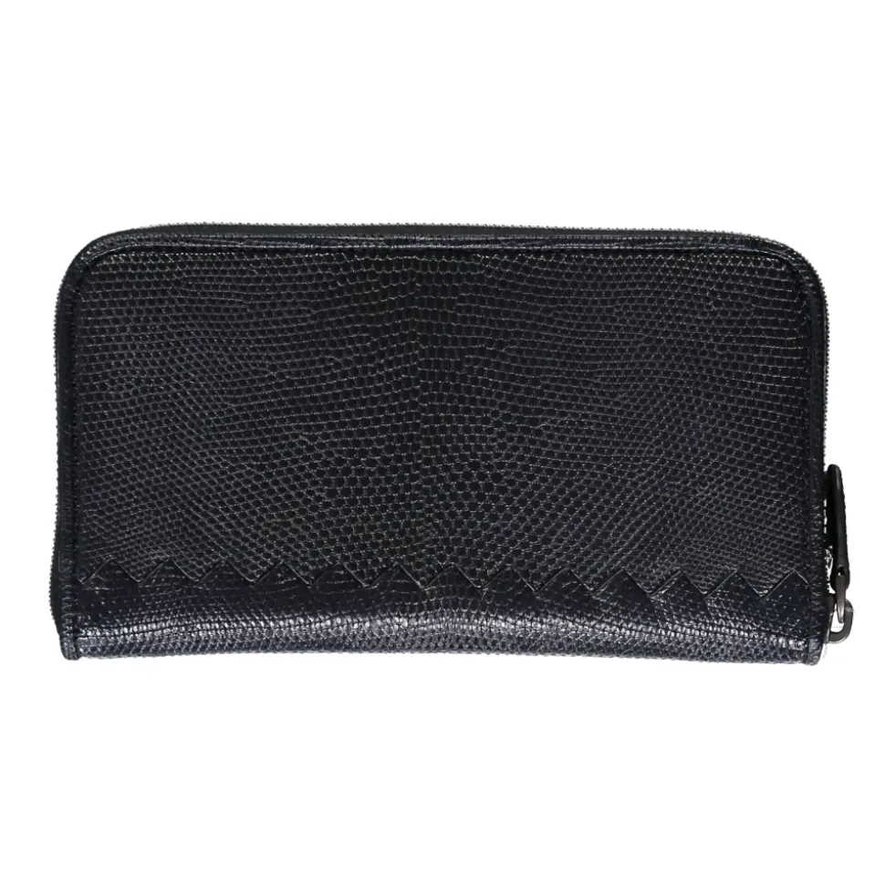 Genarbtes Leder Zip-Around Portemonnaie