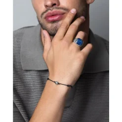 Gentleman's Silver Signet Ring with Blue Dumortierite