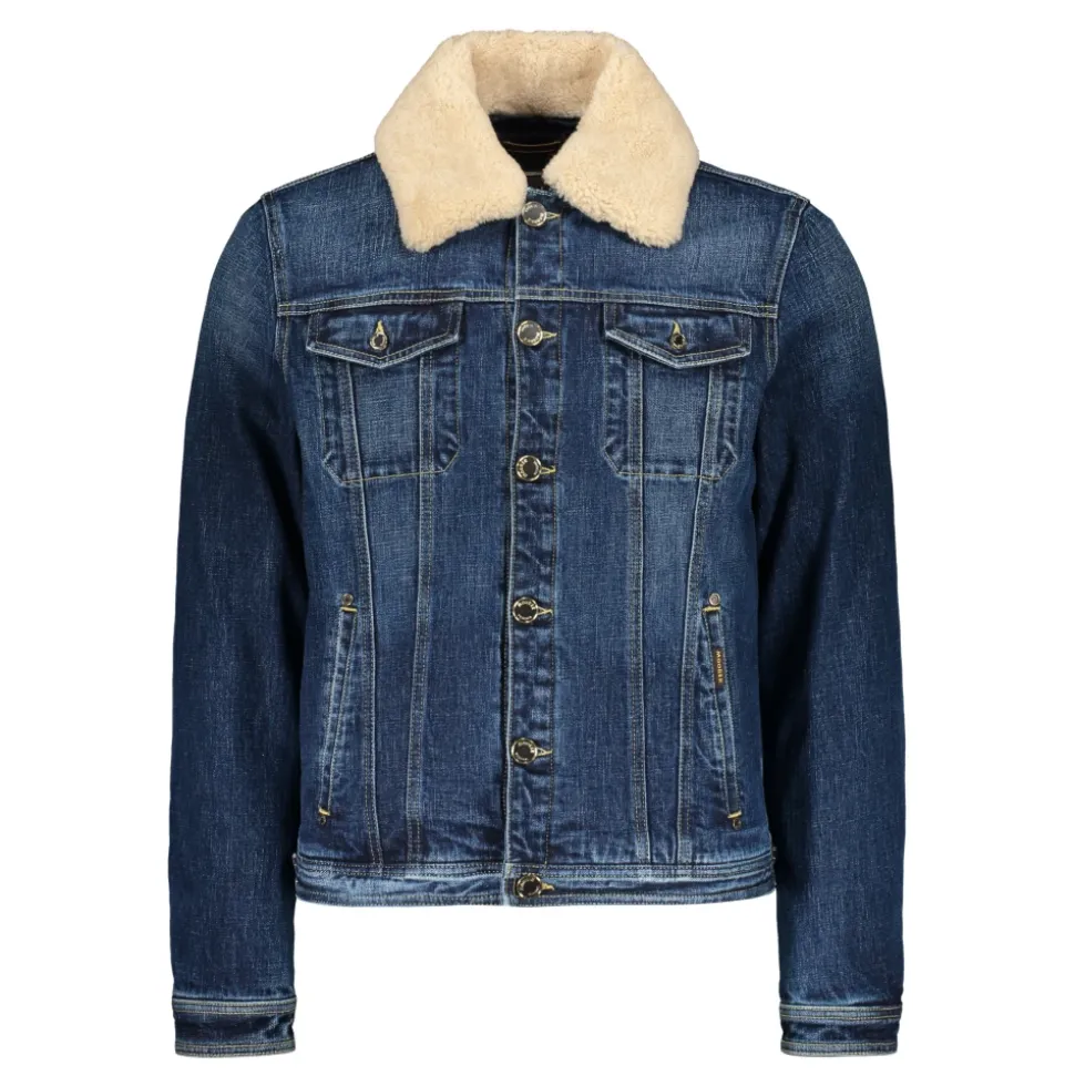 Gepolsterte Jacke mit Lammfellbesatz