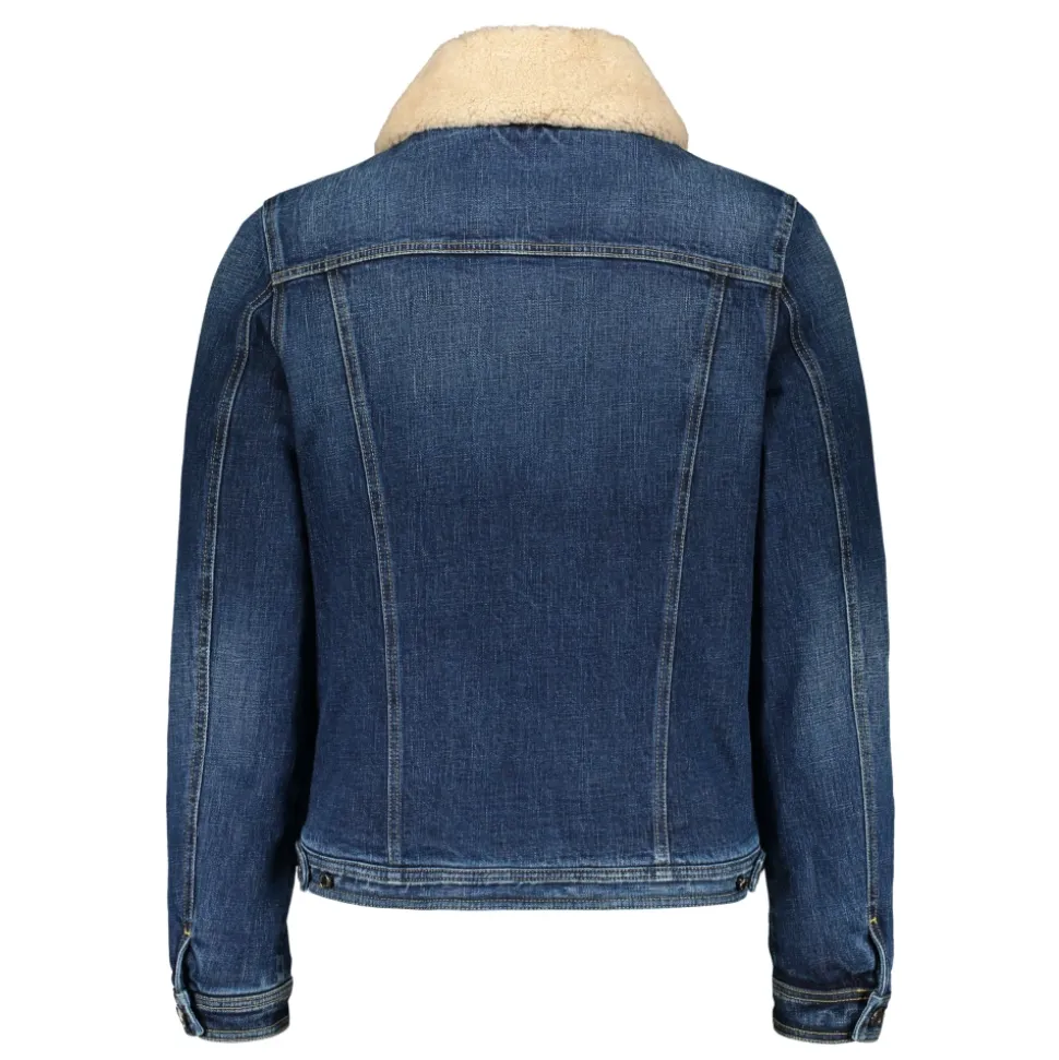 Gepolsterte Jacke mit Lammfellbesatz