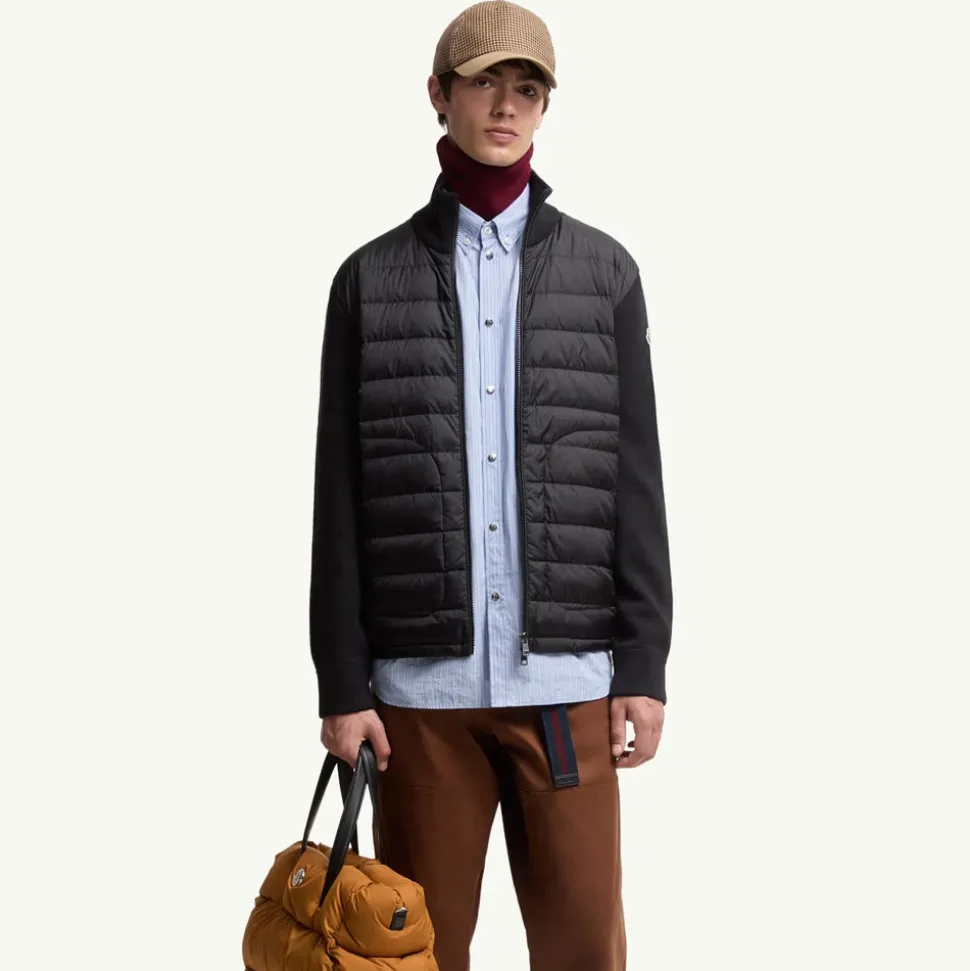 Gepolsterte Reißverschluss-Strickjacke