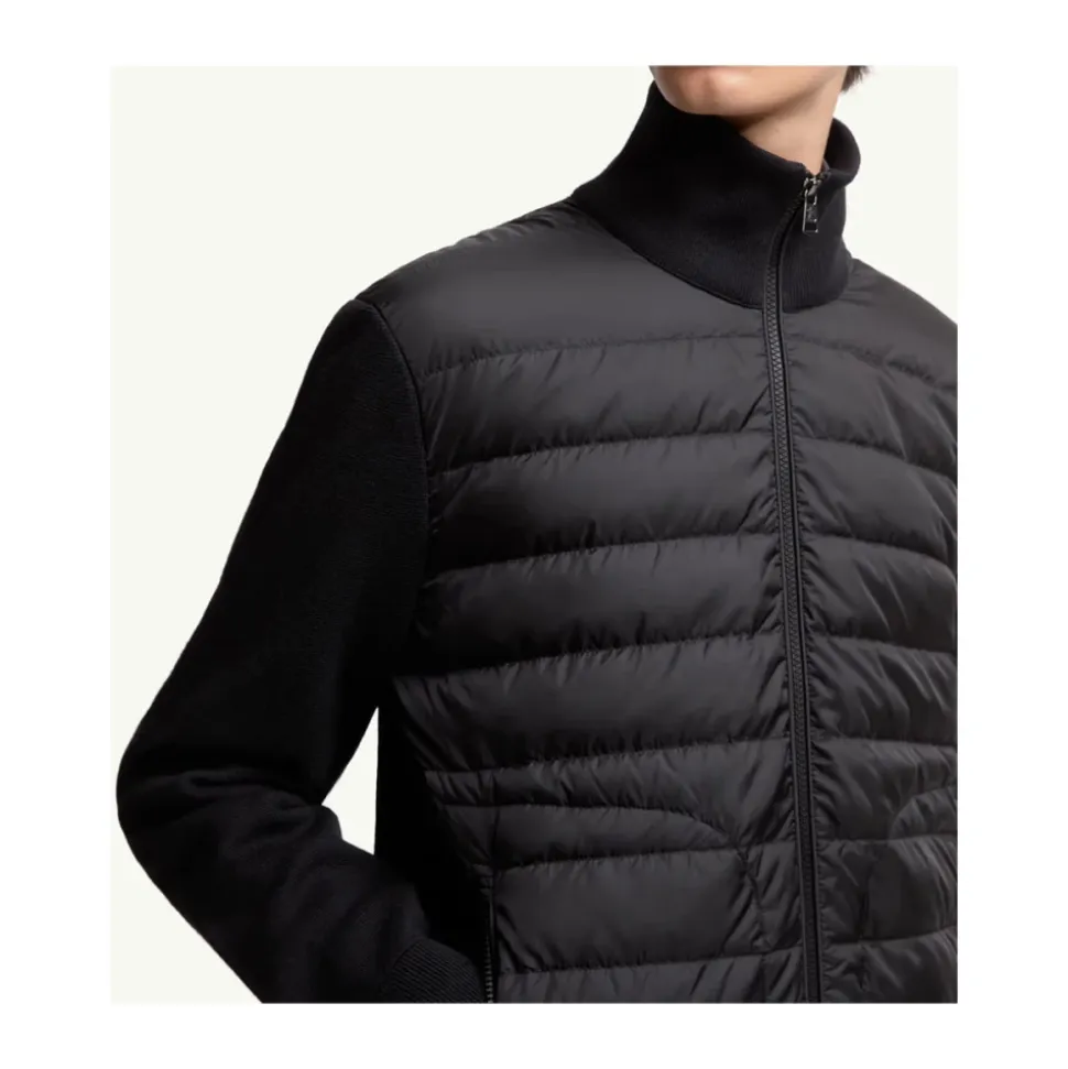 Gepolsterte Reißverschluss-Strickjacke