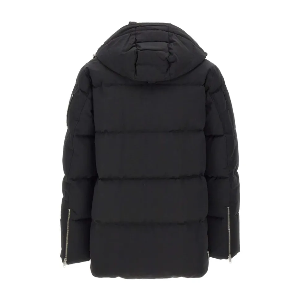 Gepolsterte Schwarze Oberbekleidung mit Abnehmbarer Kapuze