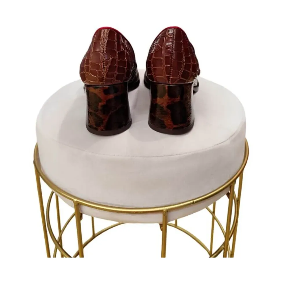 Geprägte Leder High Heel Pumps