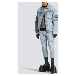 Gerippte Slim-Fit-Jeans aus Baumwolle