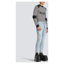 Gerippte Slim-Fit-Jeans aus Baumwolle
