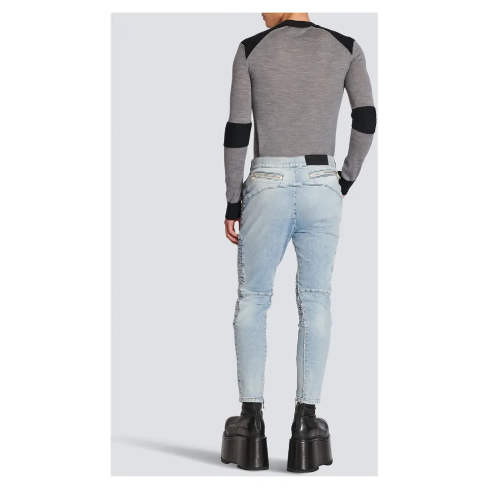 Gerippte Slim-Fit-Jeans aus Baumwolle