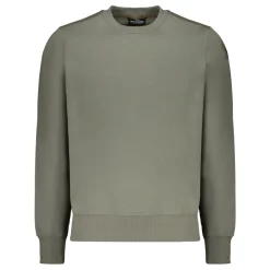 Geripptes Rundhals-Sweatshirt mit Logo-Patch