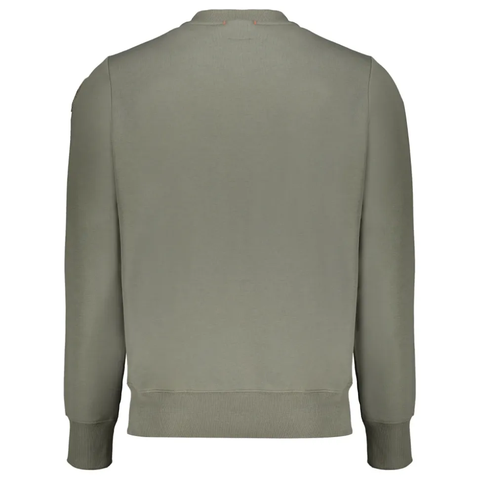 Geripptes Rundhals-Sweatshirt mit Logo-Patch