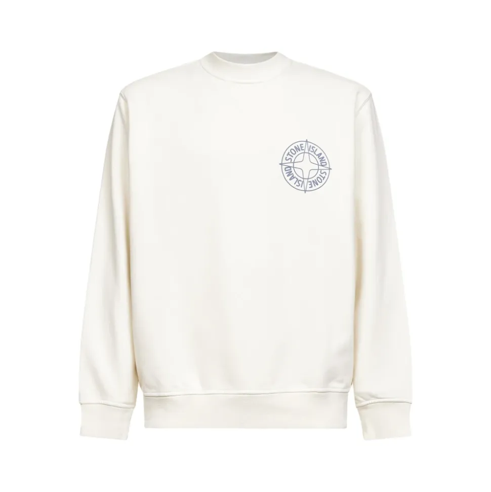 Geripptes Sweatshirt mit Rundhalsausschnitt