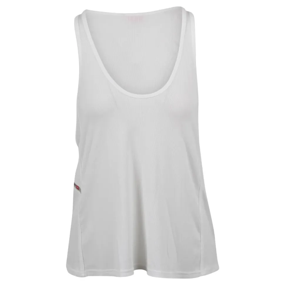 Geripptes Tanktop mit Logo-Plakette