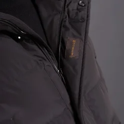 Gesteppte Gänsefedernjacke mit abnehmbarem Pelzbesatz