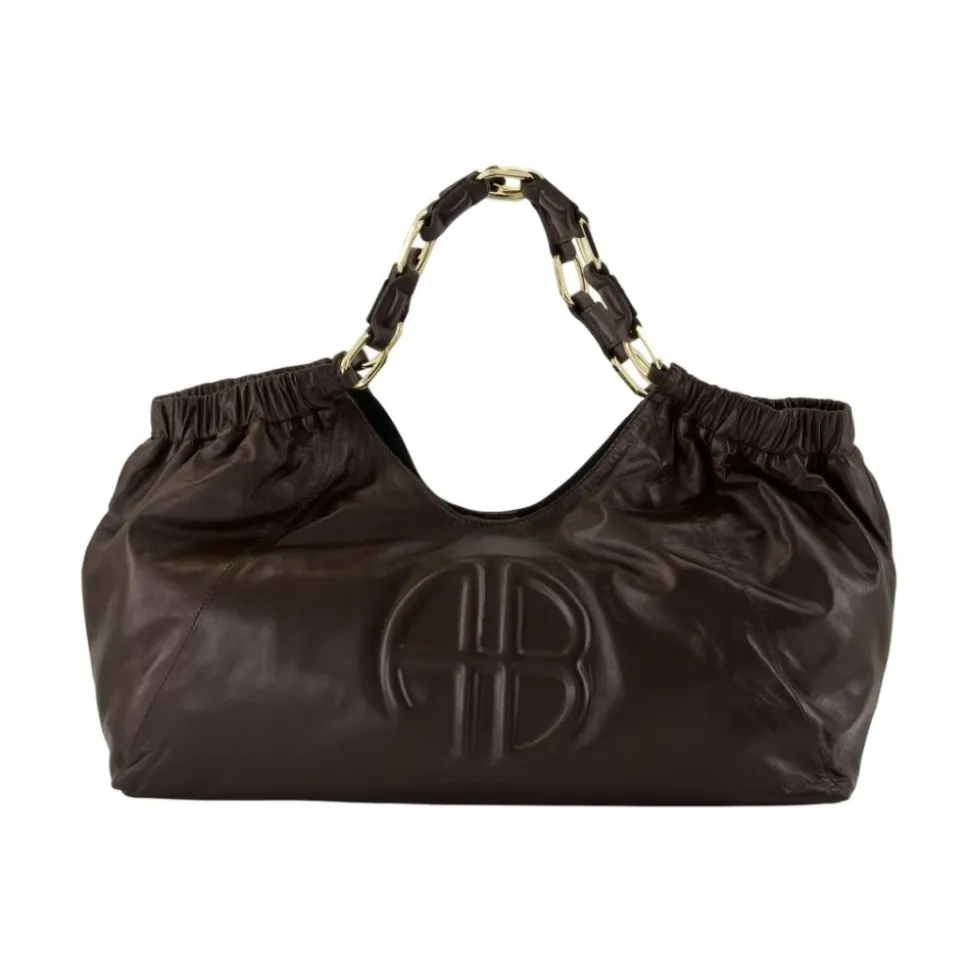 Gesteppte Leder Shopper Tasche