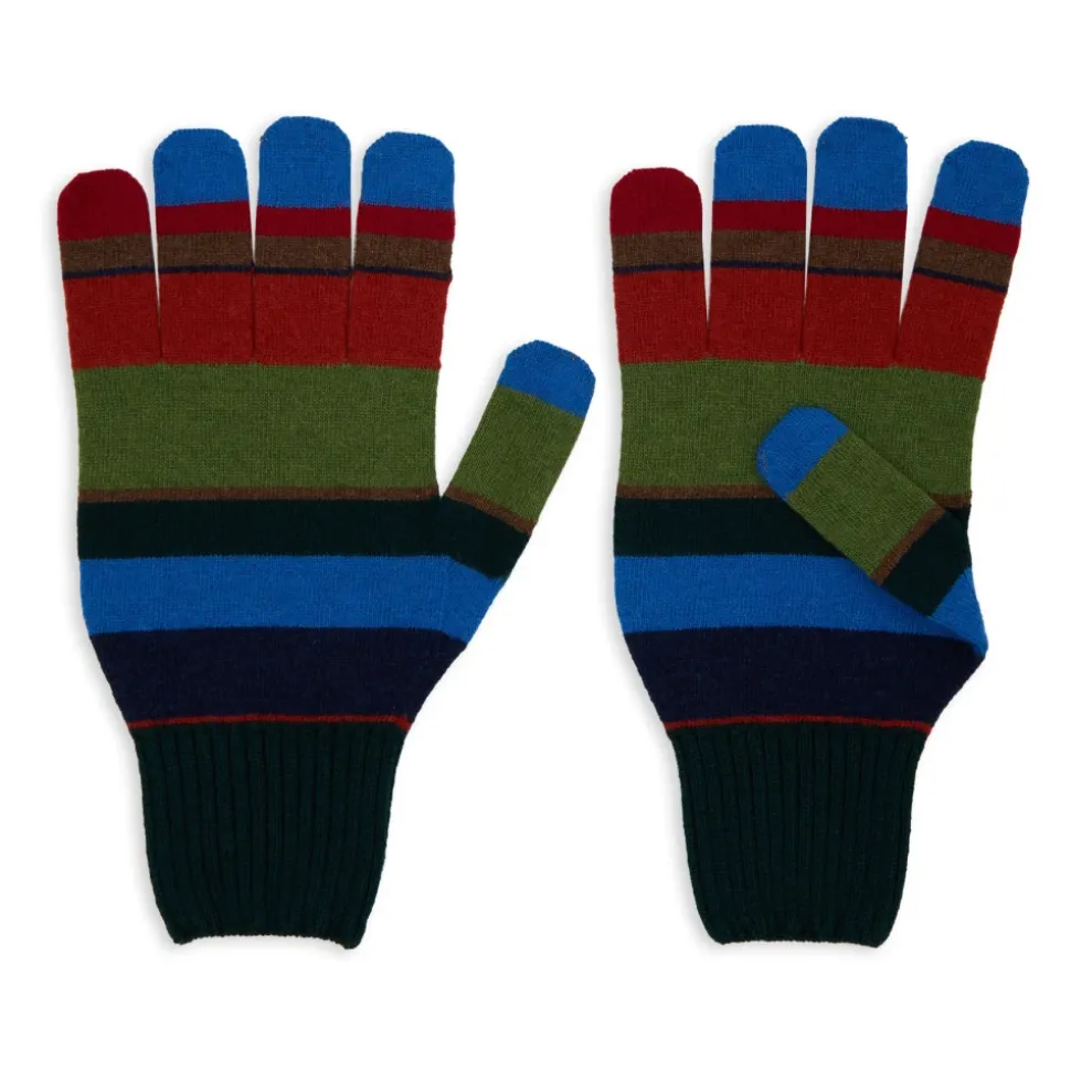 Gestreifte Wollhandschuhe für Männer