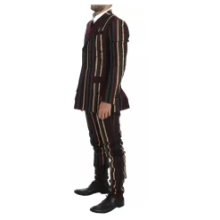 Gestreifter Doppelreihiger Slim Fit Anzug