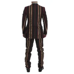 Gestreifter Doppelreihiger Slim Fit Anzug