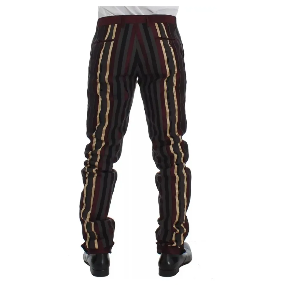 Gestreifter Doppelreihiger Slim Fit Anzug