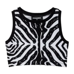 Gestreifter Zebra-Print Mädchen-Top