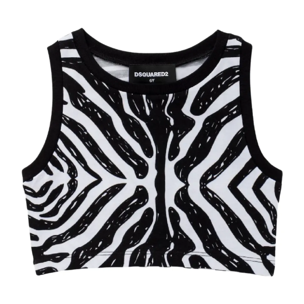 Gestreifter Zebra-Print Mädchen-Top