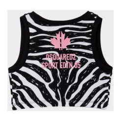 Gestreifter Zebra-Print Mädchen-Top