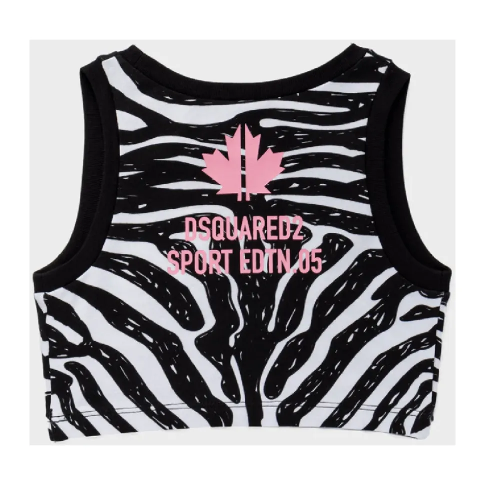 Gestreifter Zebra-Print Mädchen-Top