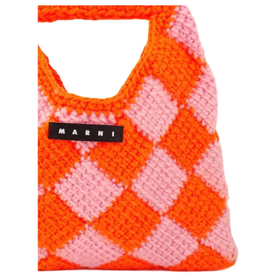 Gestrickte Crochet Bicolor Kinder Tasche