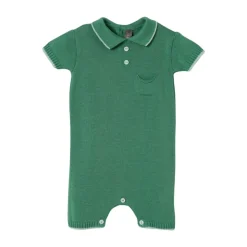 Gestrickter Polo Romper mit Tasche