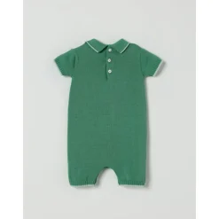 Gestrickter Polo Romper mit Tasche