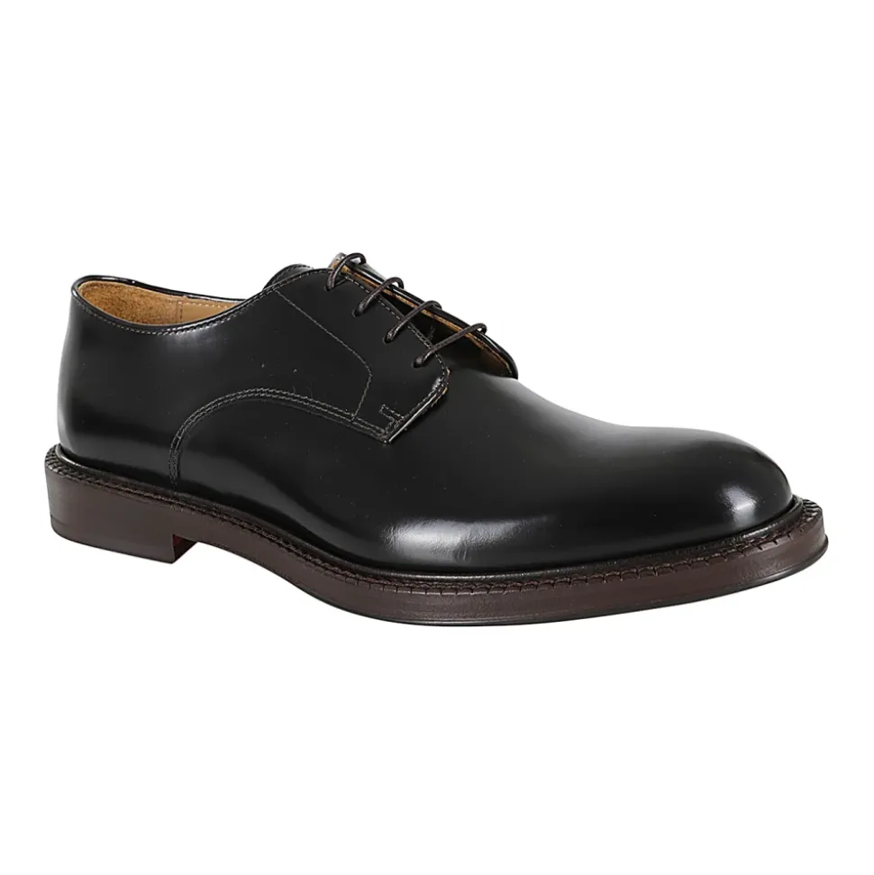 Glatt gebürstete Leder Derby Schuhe