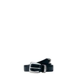 Glatter Ledergürtel mit Silber-Hardware