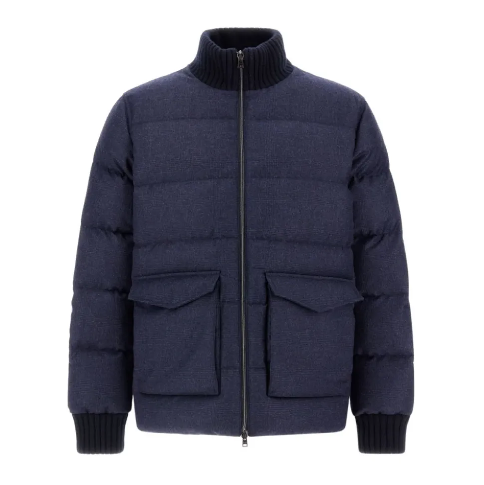 Glen Check Woll- und Kaschmir-Bomberjacke
