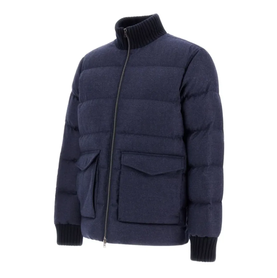 Glen Check Woll- und Kaschmir-Bomberjacke