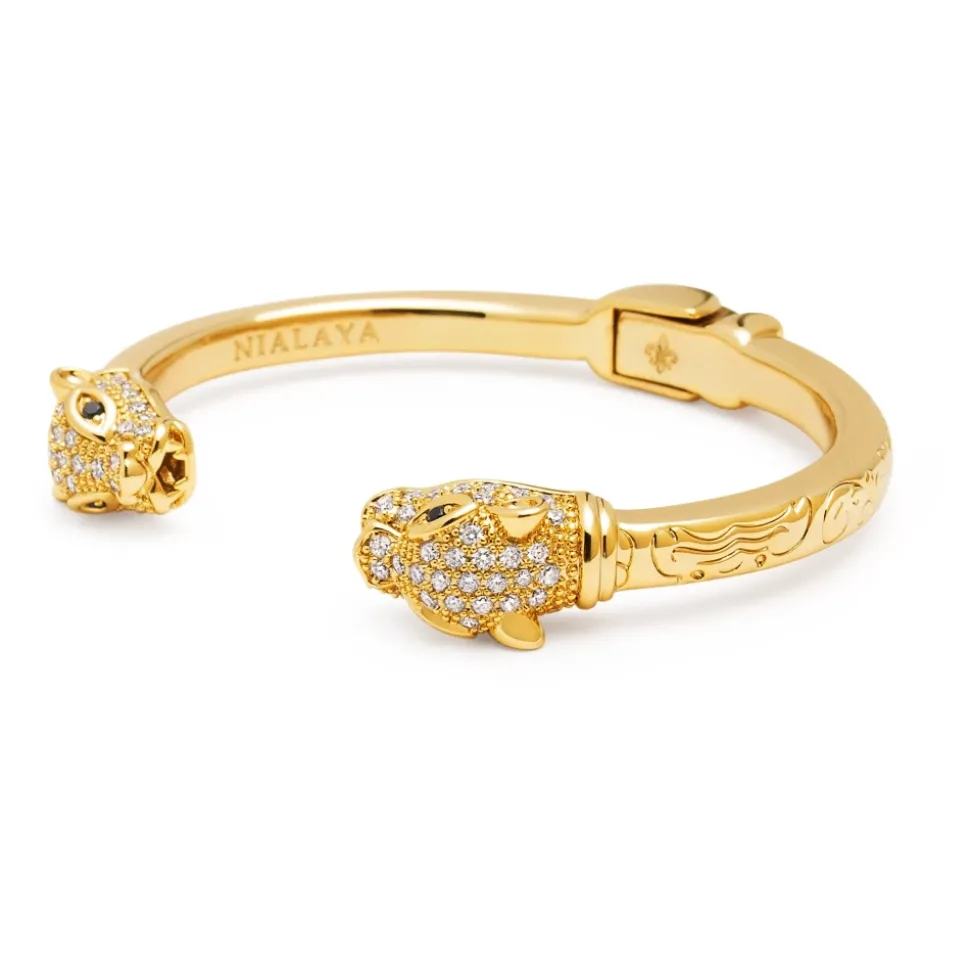 Gold CZ Panther Armreif