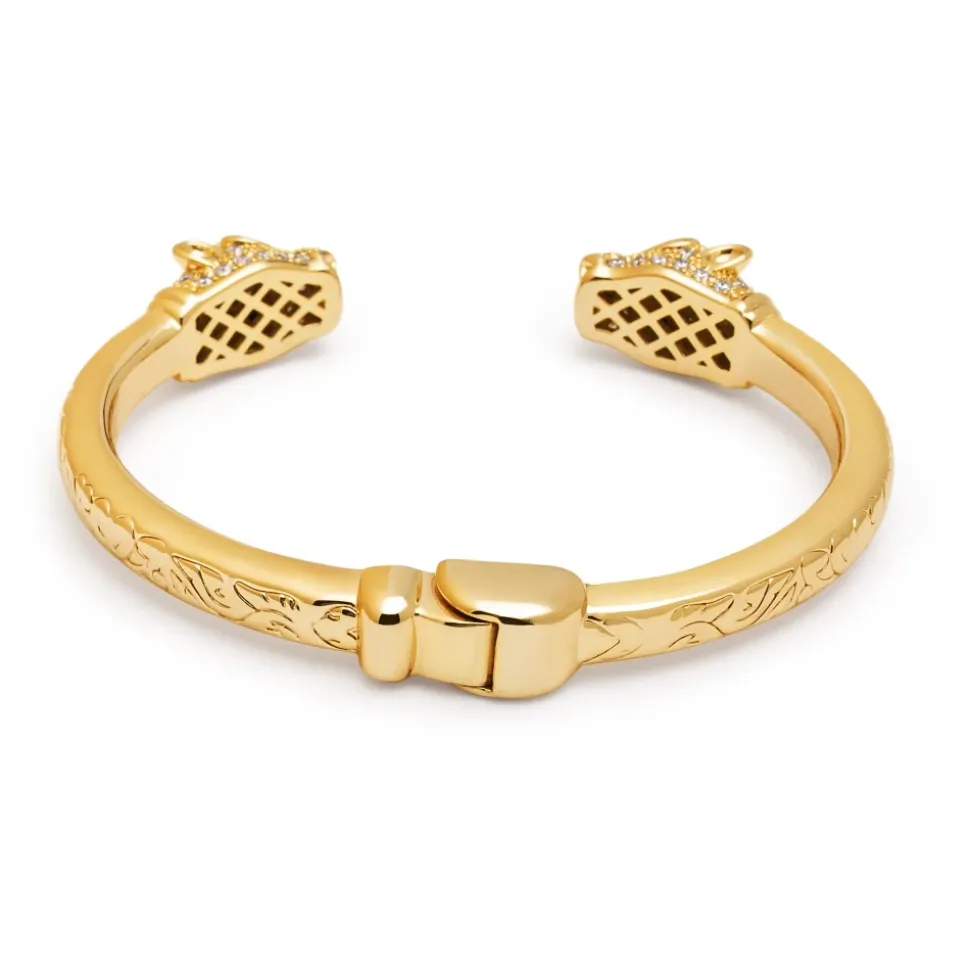 Gold CZ Panther Armreif