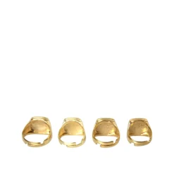 Gold Messing Emaille Set mit 4 Ringen