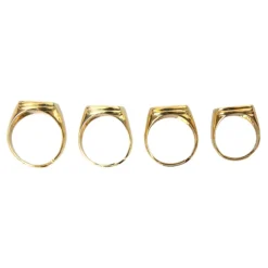 Gold Messing Emaille Set mit 4 Ringen