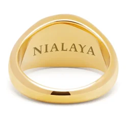 Gold Oval Signet Ring with Brown Tiger Eye