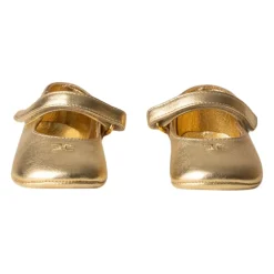 Goldene Ballerina-Schuhe mit Klettverschluss