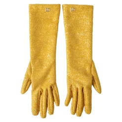 Goldene Lurex Mittelarmhandschuhe