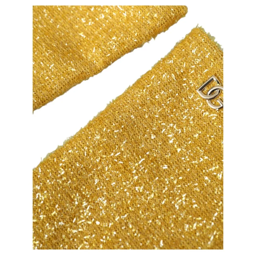 Goldene Lurex Mittelarmhandschuhe