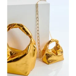 Goldene Micro Hobo Tasche