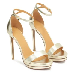 Goldene Plateausandalen