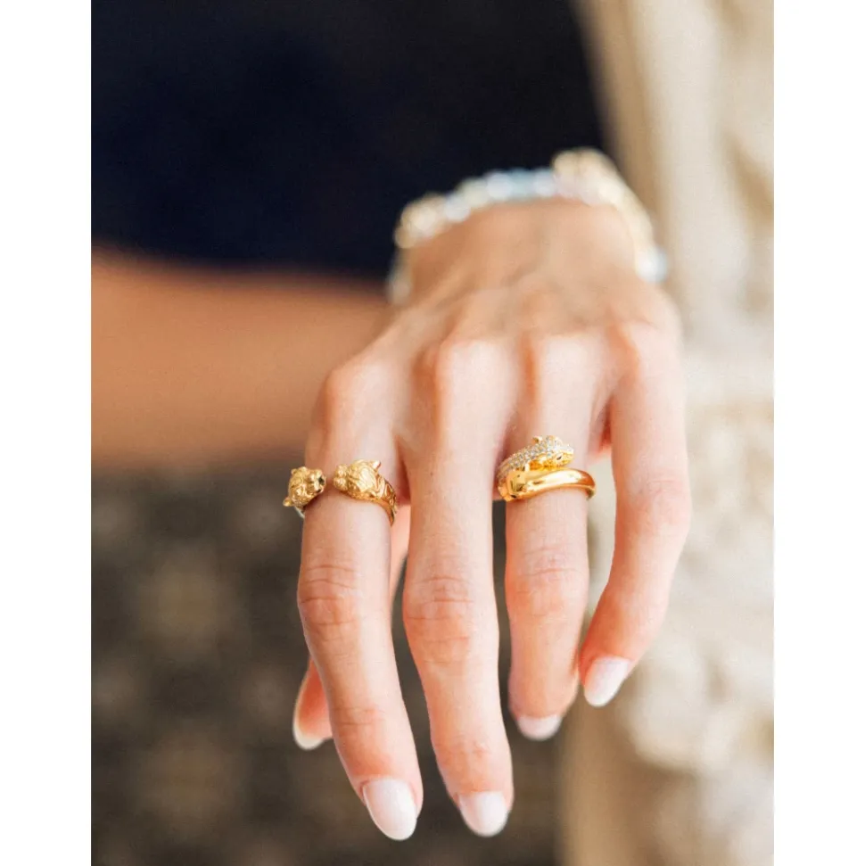 Goldener Panther Ring