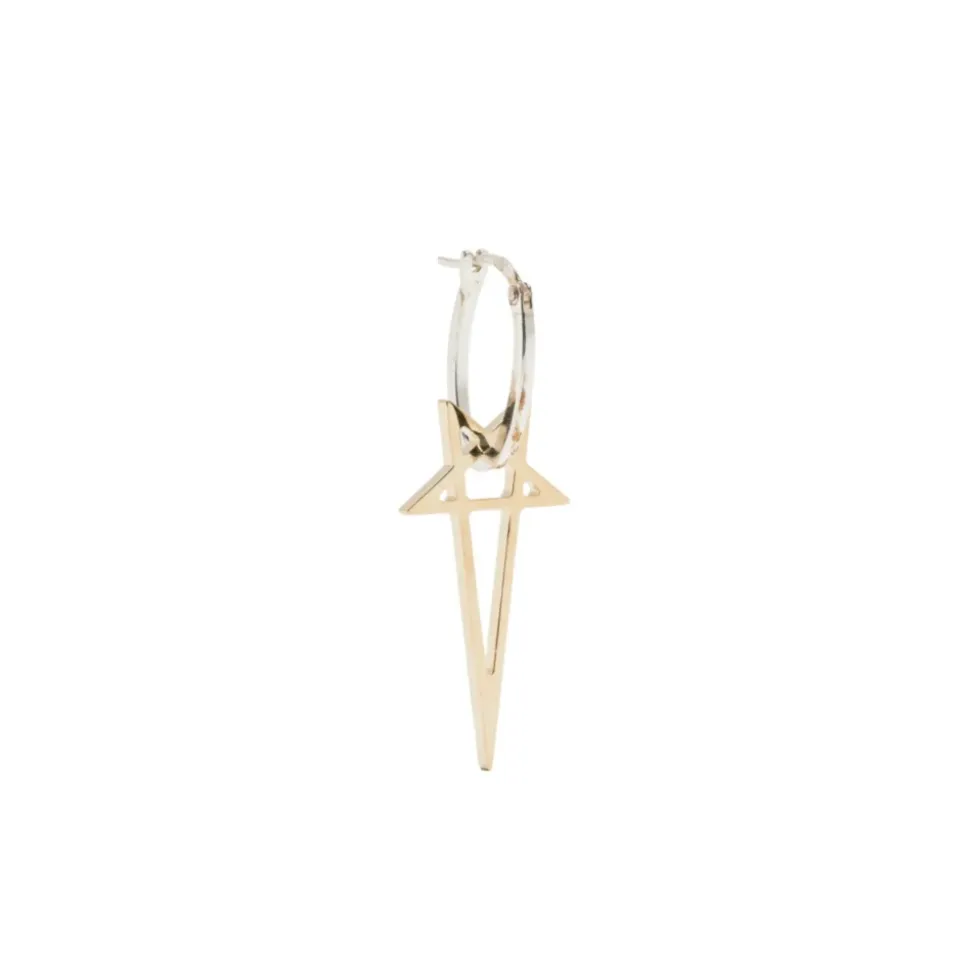 Gold/Silber Pentagramm Ohrring