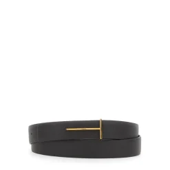 Grain Leather Slim T Reversible Belt