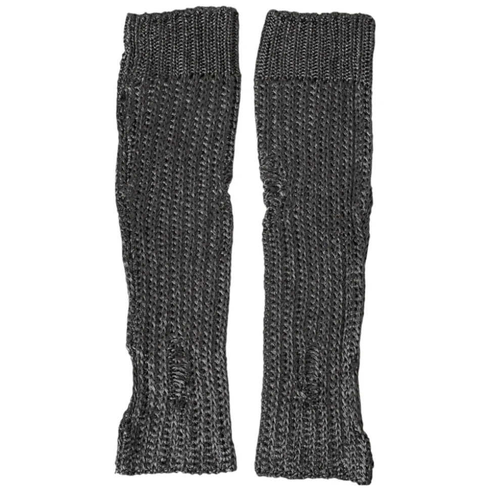 Graue fingerlose Ellenbogenlänge Handschuhe
