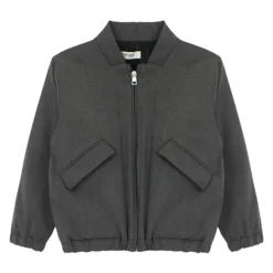 Graue Kinderjacke mit Hemdkragen