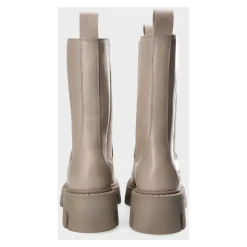Graue Leder Chelsea Boots
