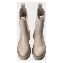 Graue Leder Chelsea Boots